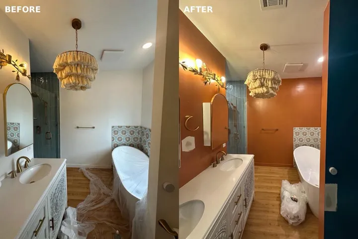 Before and after interior painting