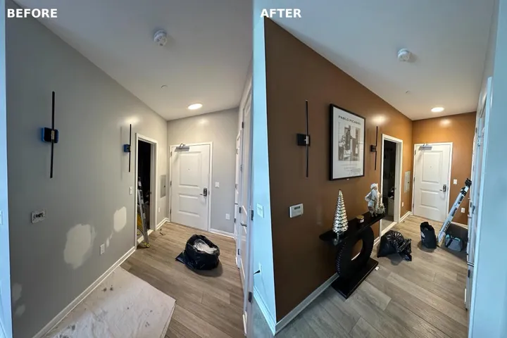 Before and after bathroom paint
